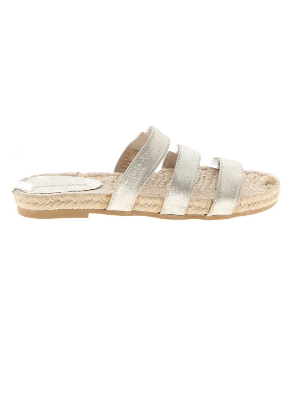 Womens Saks 5th Avenue Metallic Cream Strappy Sandals